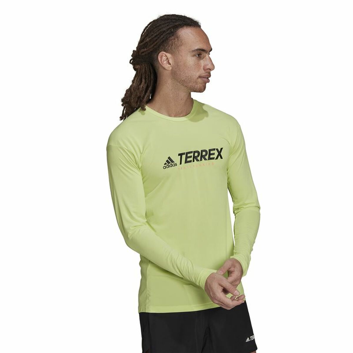 Skjorta med lång ärm Herr Adidas Terrex Primeblue Trail Limegrön - 16