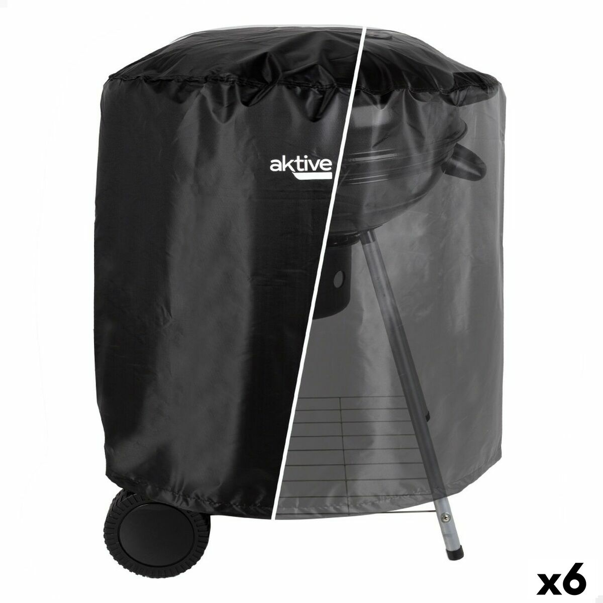 Skyddskåpa för grill Aktive Svart 6 antal 69,5 x 67 x 69,5 cm