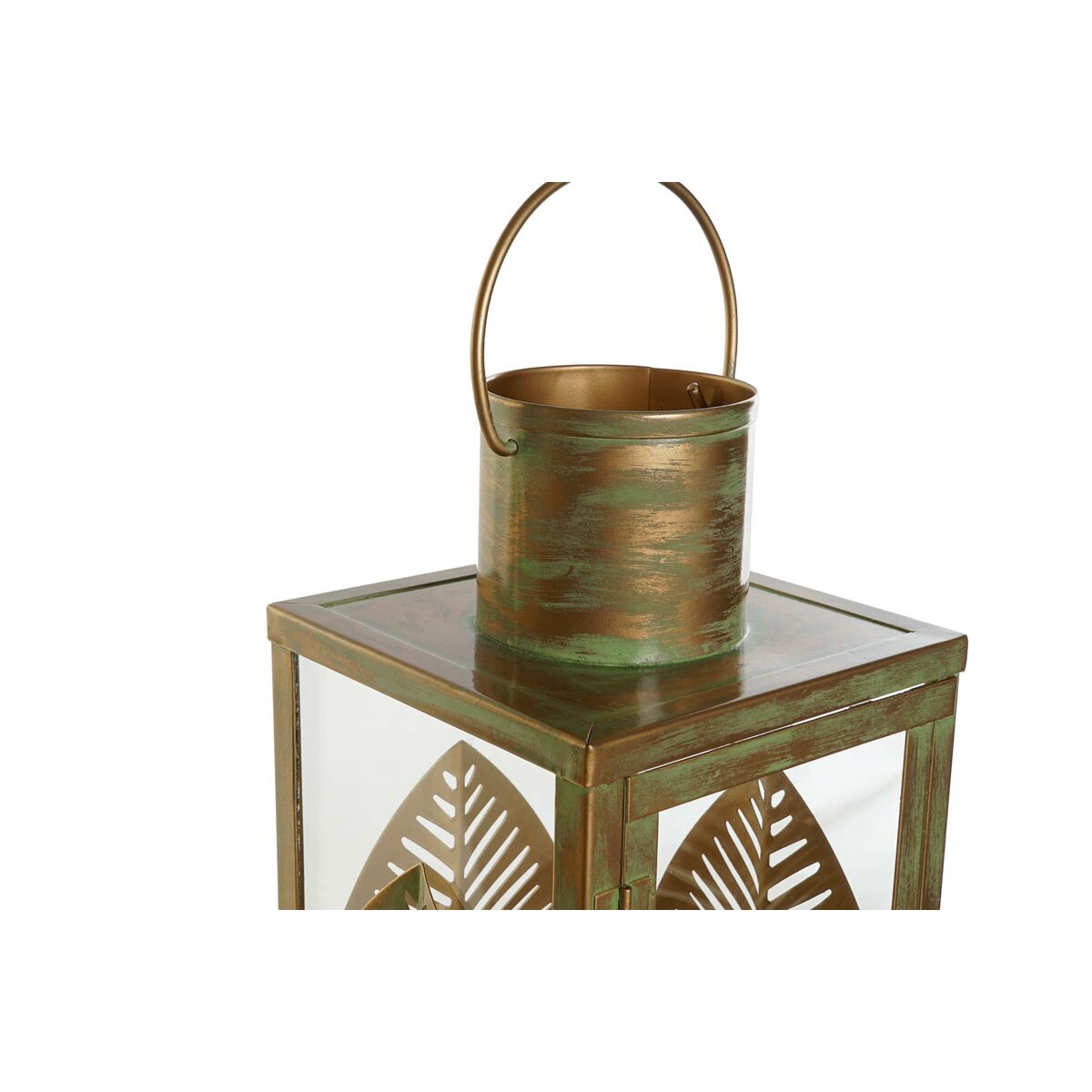 Lykta DKD Home Decor Gyllene Metall 16,5 x 16,5 x 50 cm Löv av en växt - 7