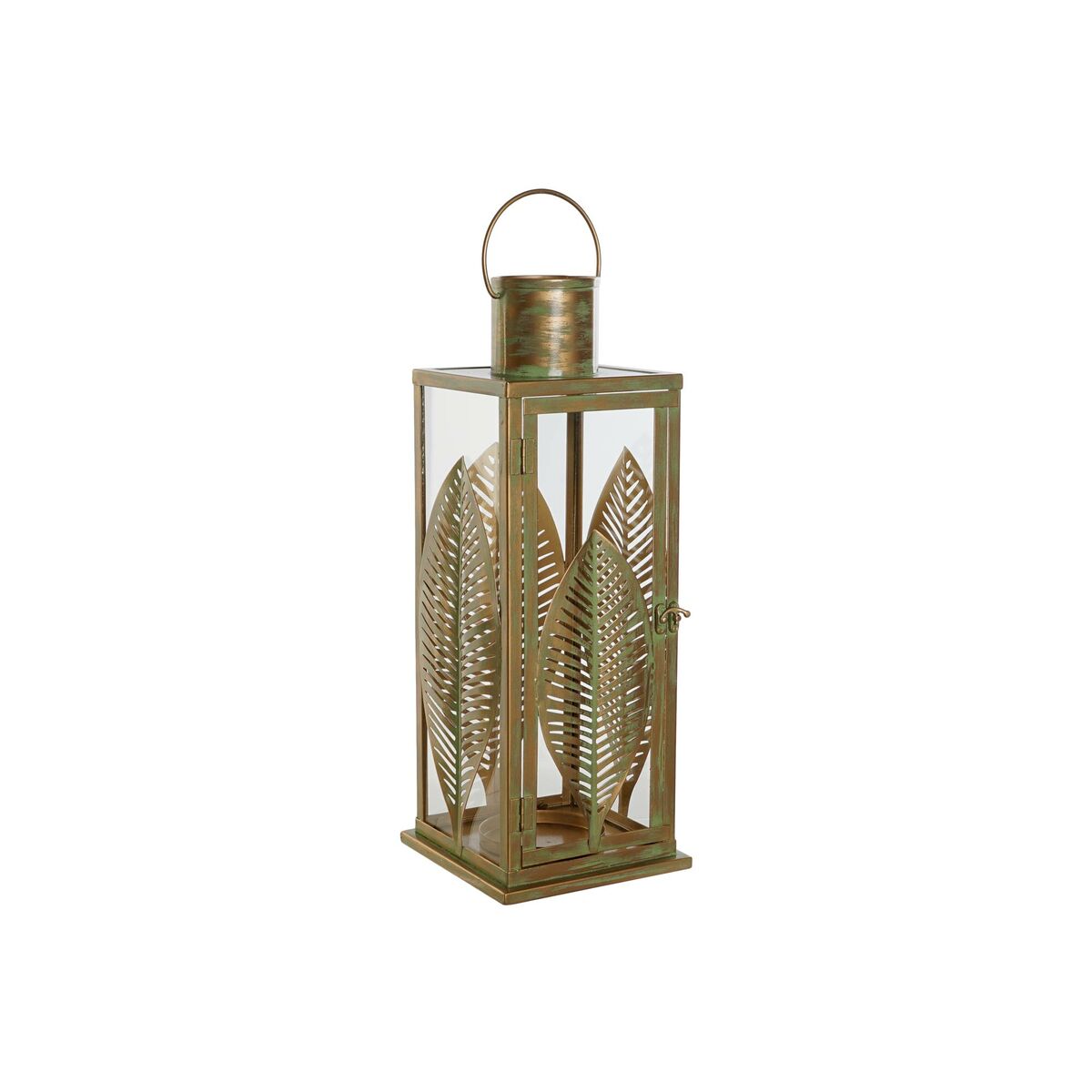 Lykta DKD Home Decor Gyllene Metall 16,5 x 16,5 x 50 cm Löv av en växt - 5