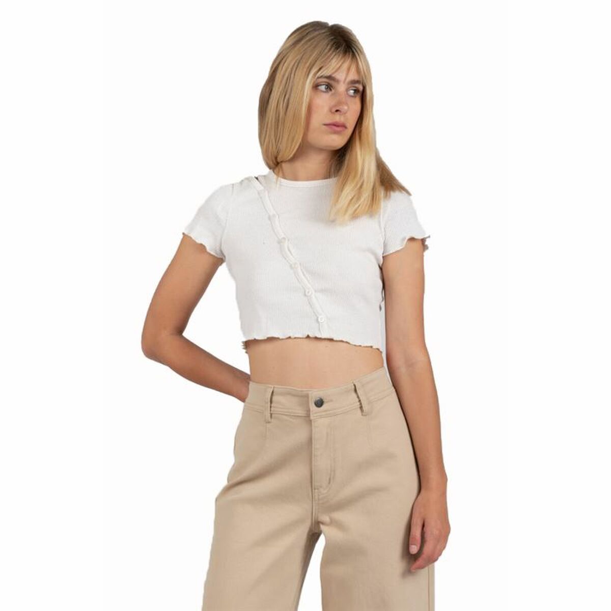 T-shirt med kortärm Dam 24COLOURS Casual Vit