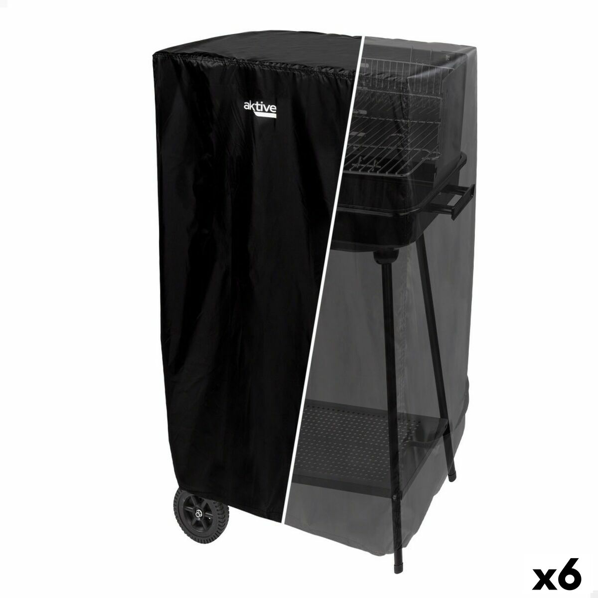 Skyddskåpa för grill Aktive Svart 6 antal 74,5 x 109 x 64,5 cm - 8