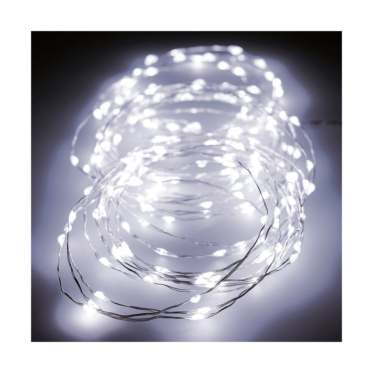 LED-krans Lumineo Silvrig 5 m 12 m 14 m - 2