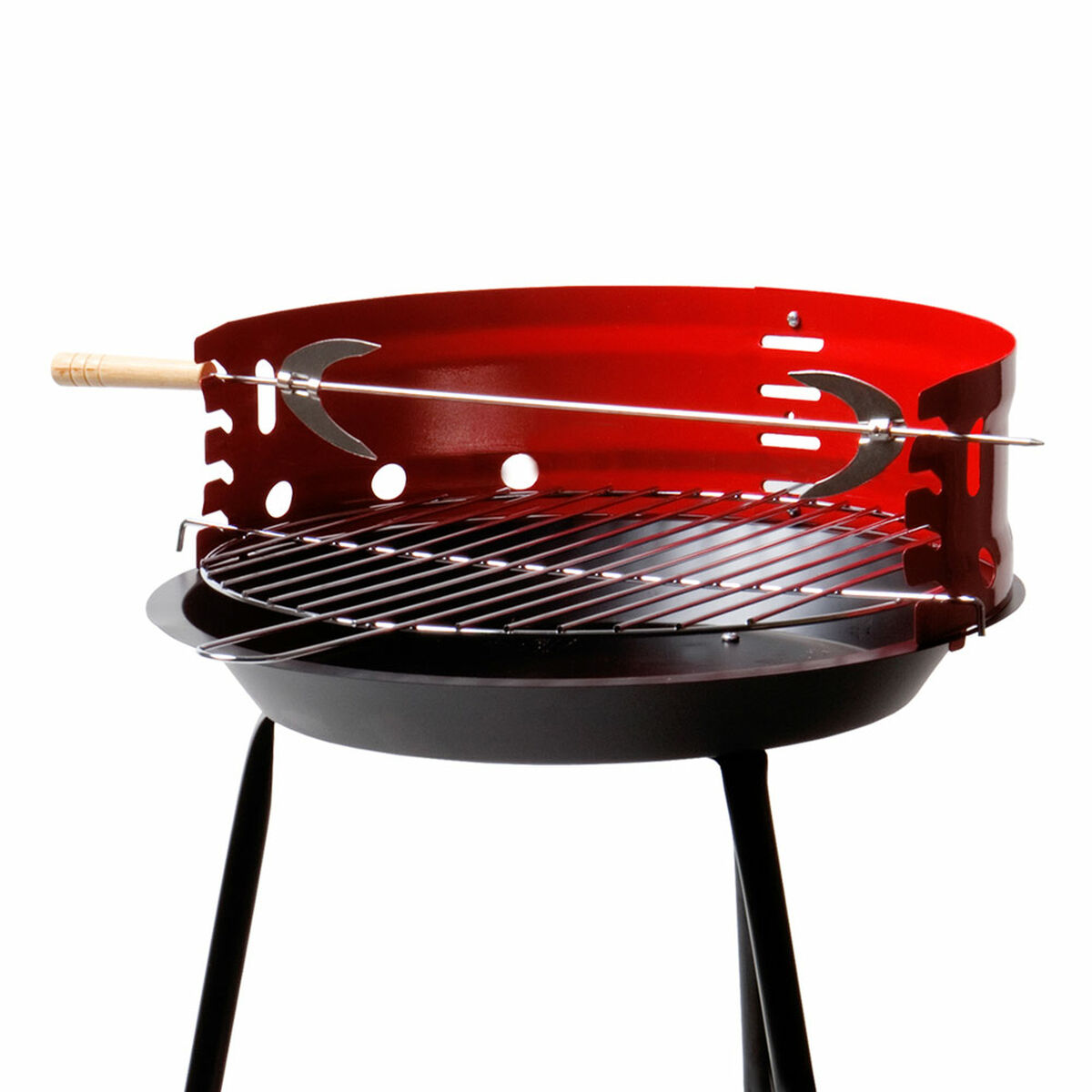 Bärbar Grill Aktive Trä Järn 37,5 x 70 x 38,5 cm (4 antal) Röd - 8