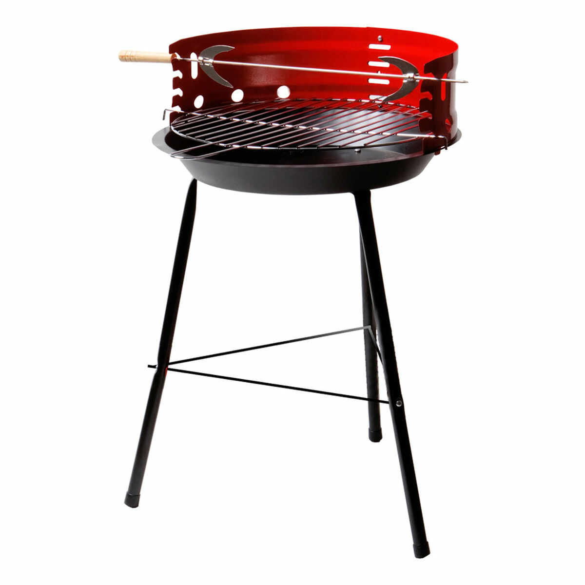 Bärbar Grill Aktive Trä Järn 37,5 x 70 x 38,5 cm (4 antal) Röd - 2