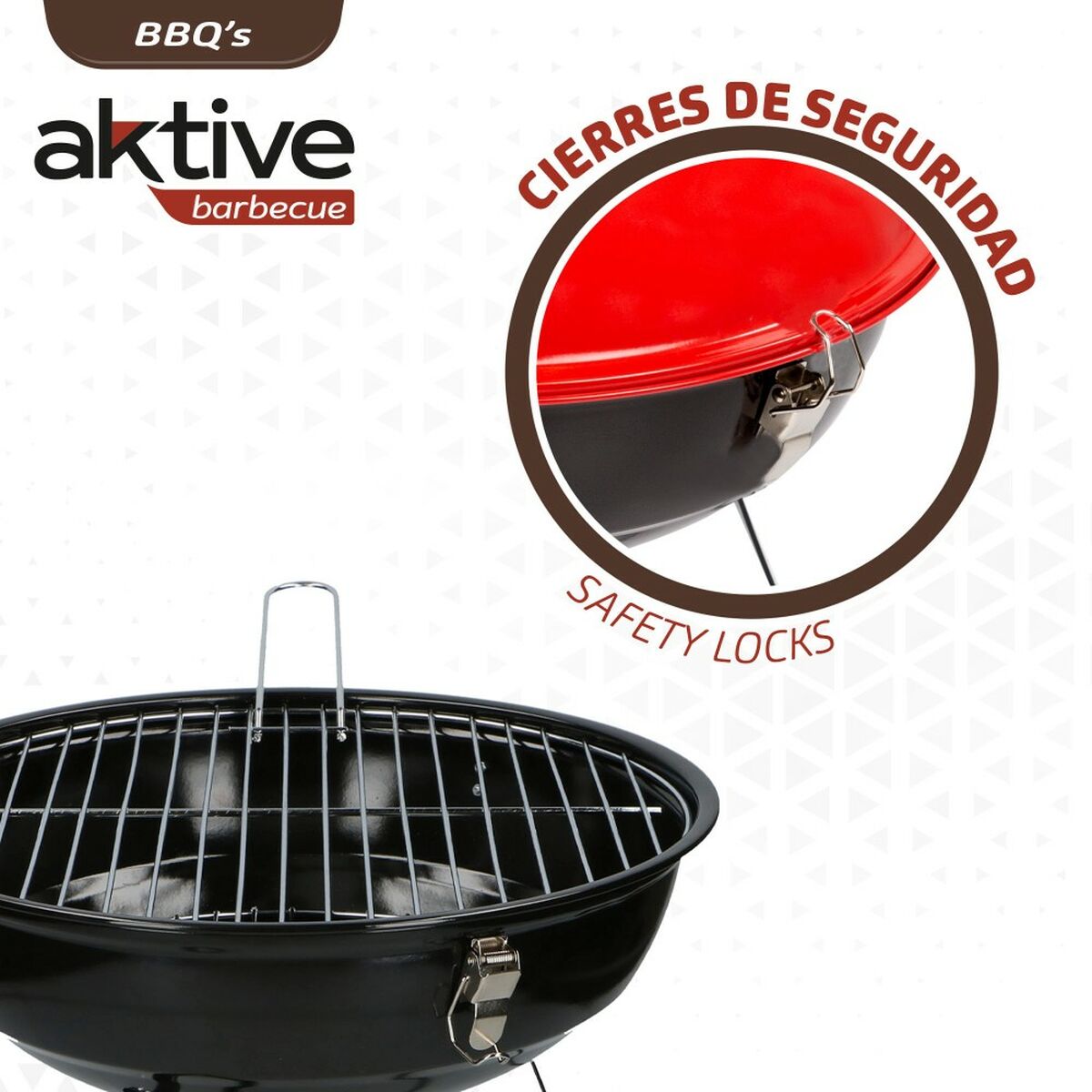 Bärbar Grill Aktive Emaljerad metall Ø 36 cm 36 x 44 x 36 cm (4 antal) Röd - 4