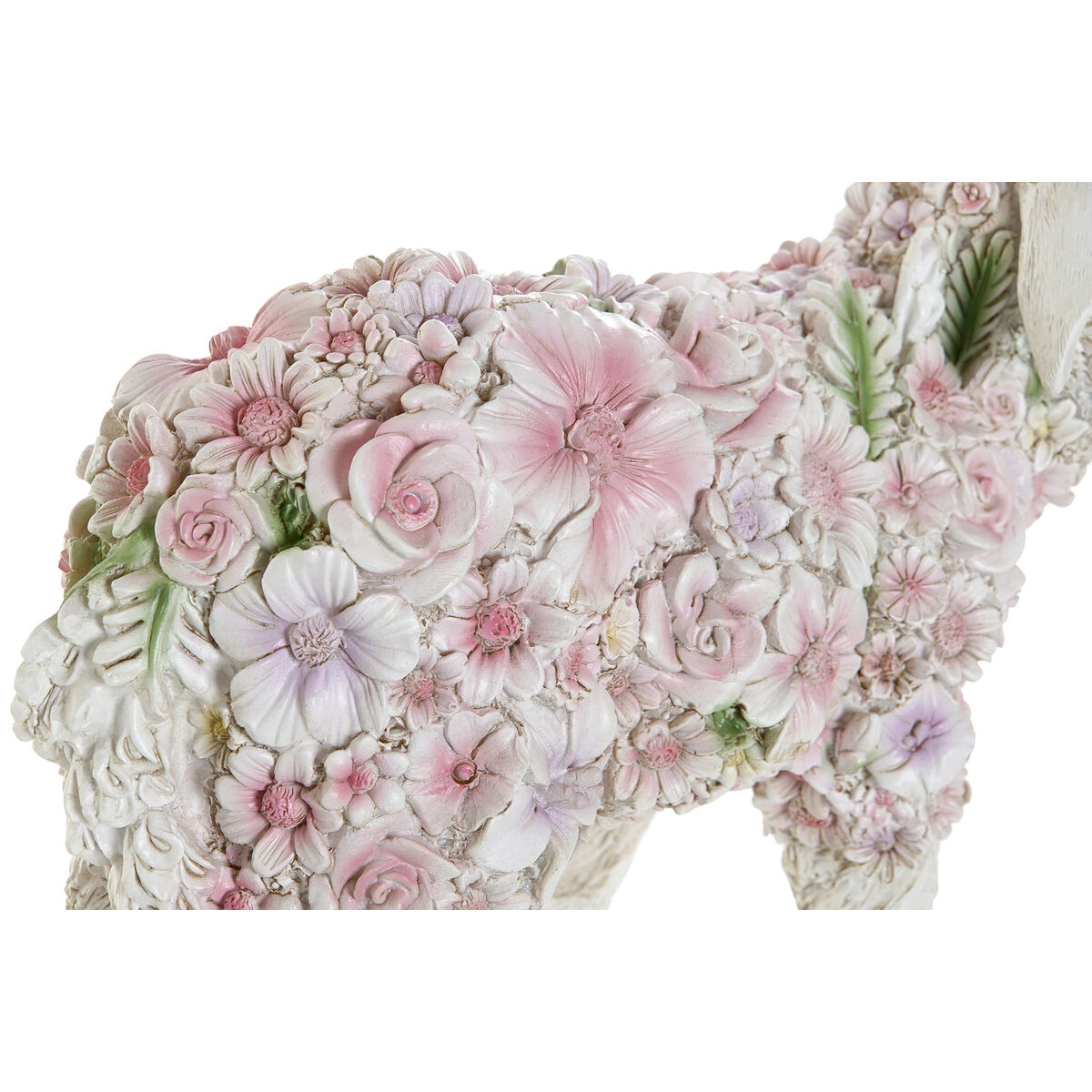 Prydnadsfigur Home ESPRIT Vit Multicolour Virágok 34 X 13,5 X 18,5 cm (2 antal) - 2