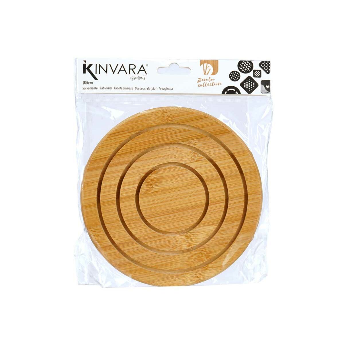 Bordsunderlägg Kinvara Naturell Bambu Rund 19 x 1 x 19 cm (24 antal) - 3
