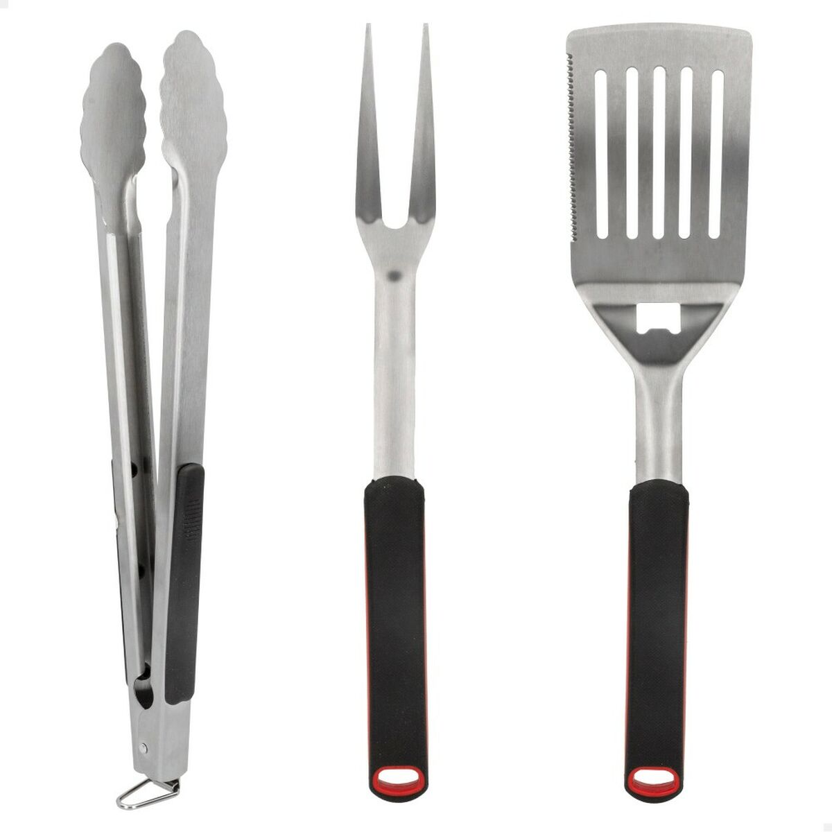 Set med Redskap för Barbecue Aktive 3 Delar Grill Rostfritt stål 9 x 41 x 5 cm (4 antal) - 8
