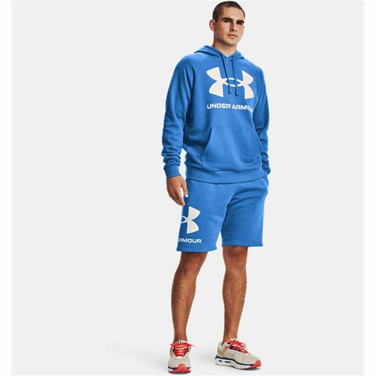 Tröja med huva Herr Under Armour Rival Big Logo Blå - 2