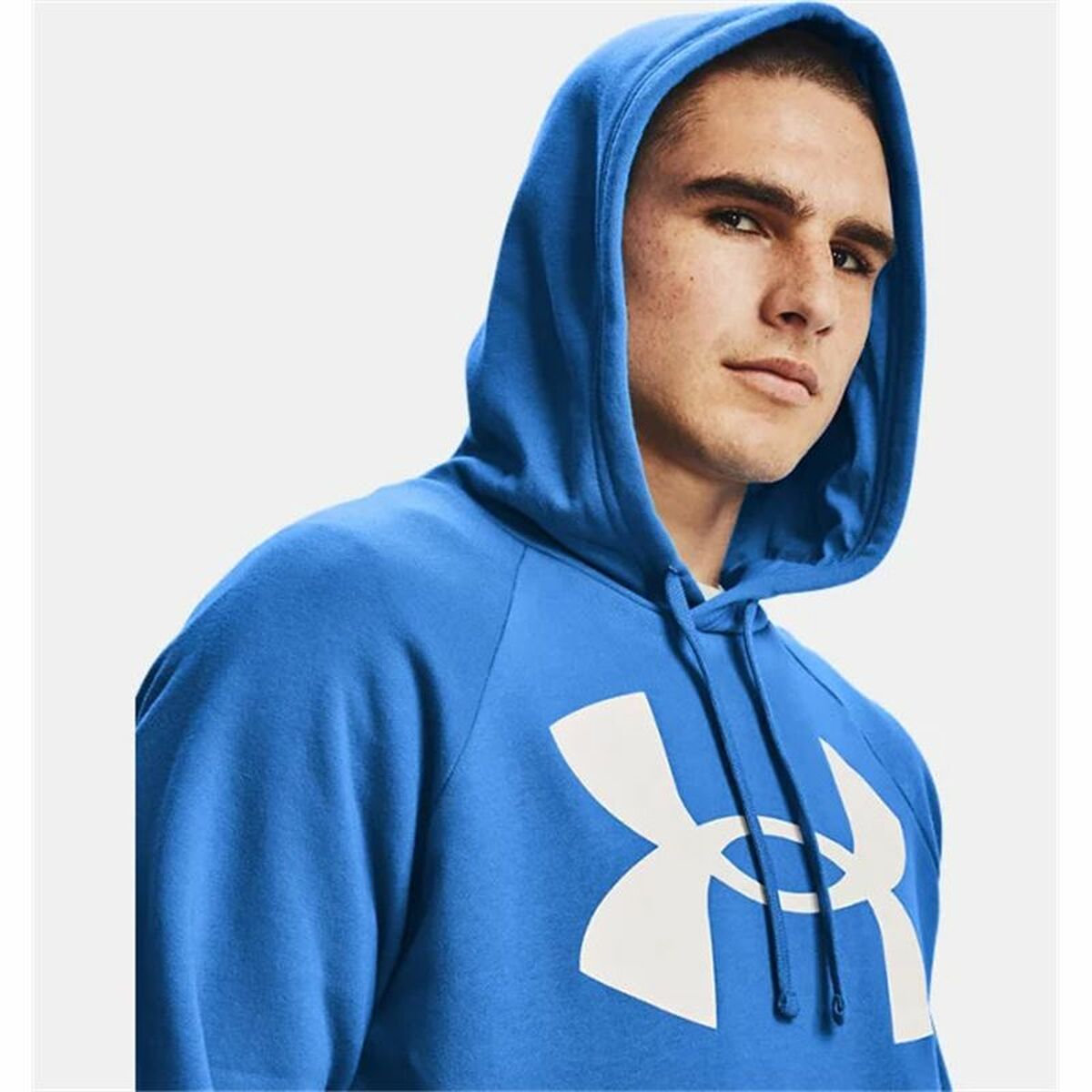 Tröja med huva Herr Under Armour Rival Big Logo Blå - 3