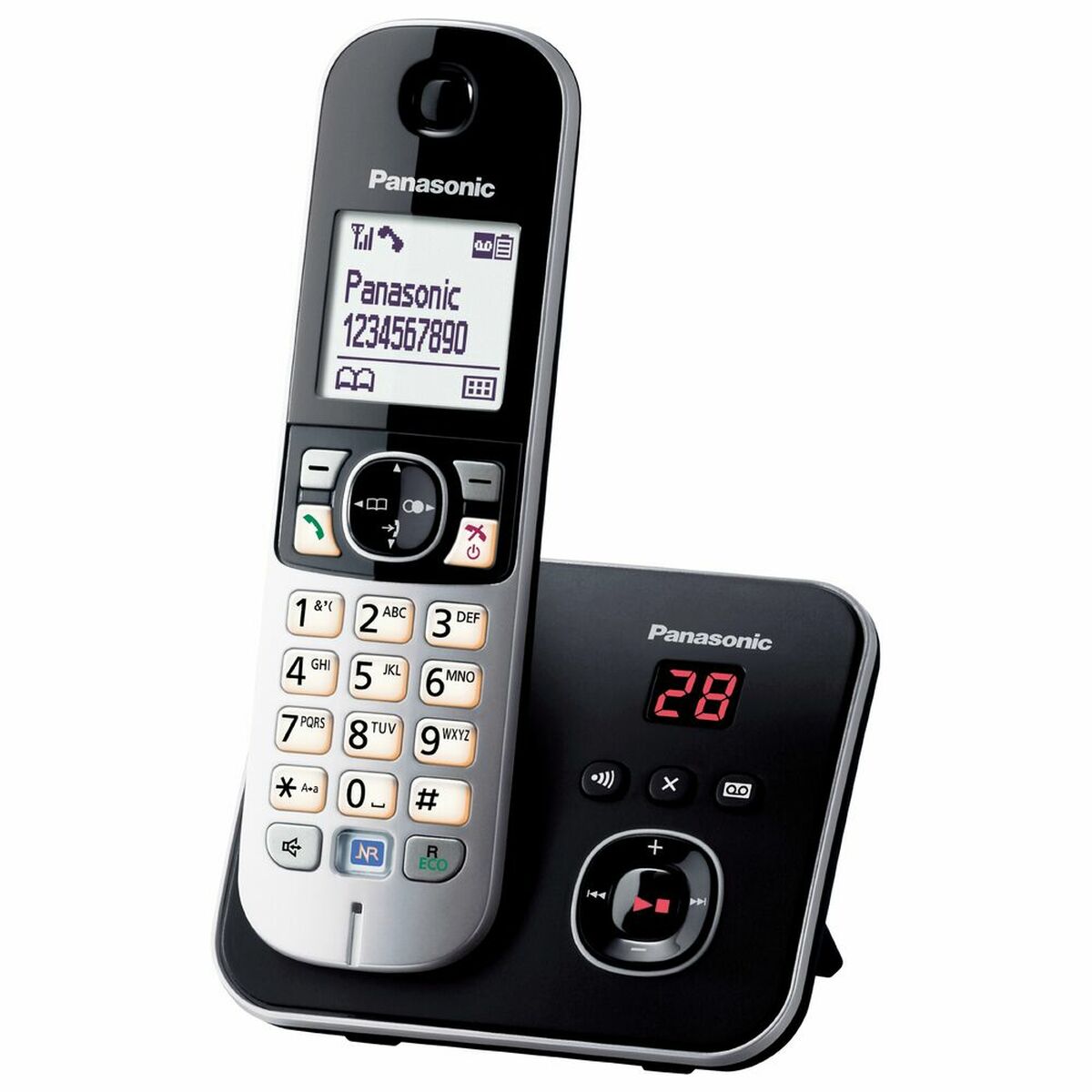 Trådlös Telefon Panasonic KX-TG6821FRB Svart Grå
