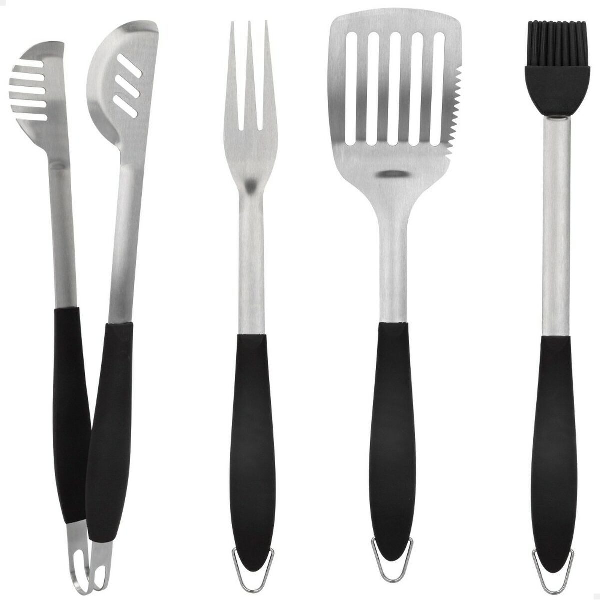 Set med Redskap för Barbecue Aktive 4 Delar Grill Rostfritt stål 10 x 42 x 4 cm (4 antal) - 7
