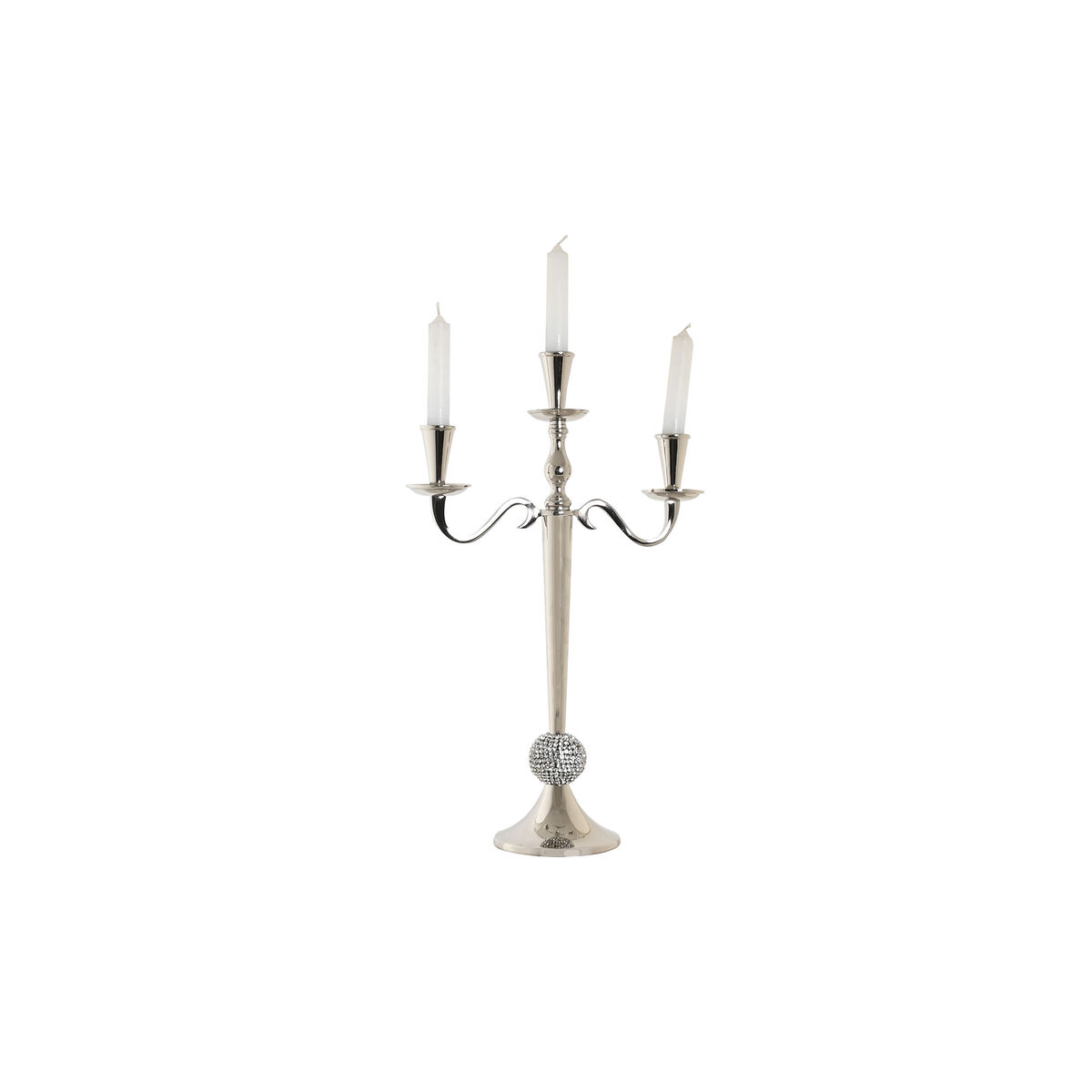 Kandelaber DKD Home Decor 30 x 12 x 46 cm Silvrig Aluminium Kromad - 4