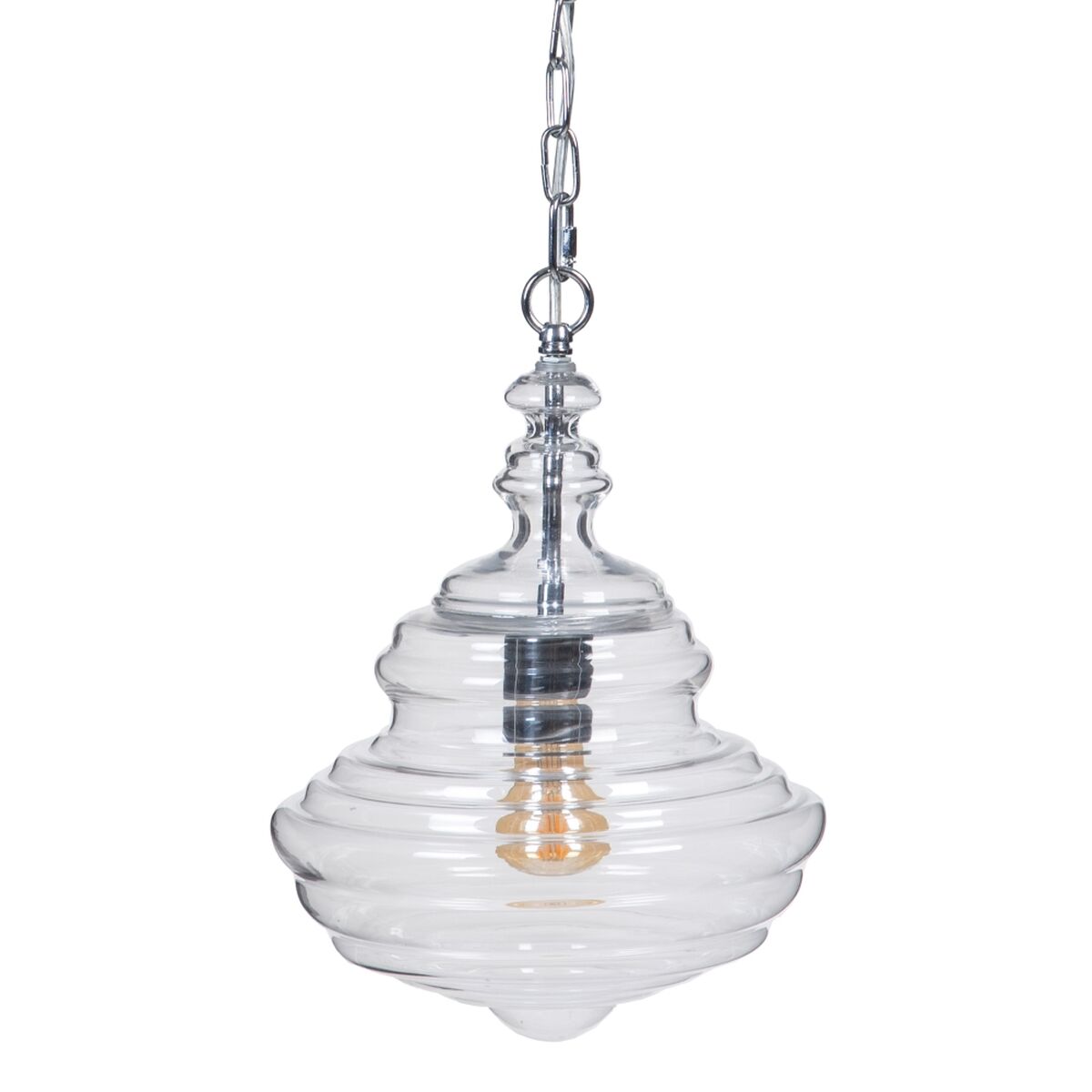 Taklampa 28 x 28 x 36 cm Glas Metall Silver