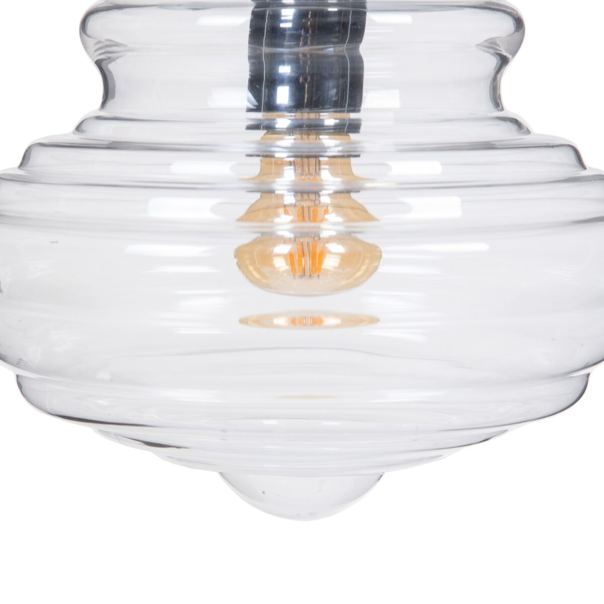 Taklampa 28 x 28 x 36 cm Glas Metall Silver - 4