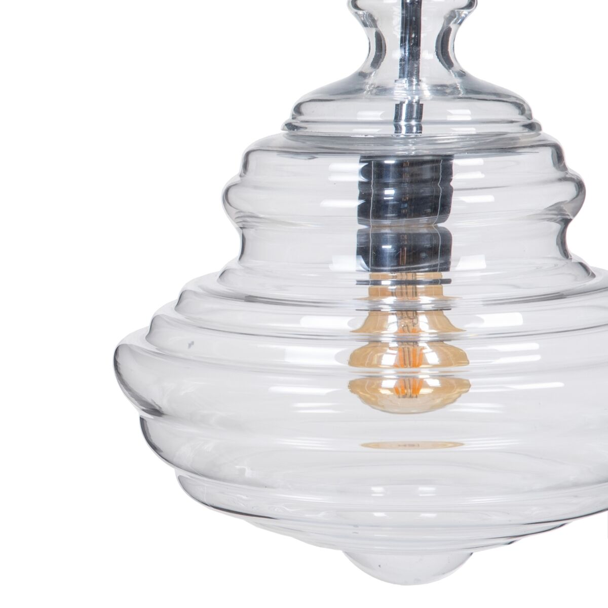 Taklampa 28 x 28 x 36 cm Glas Metall Silver - 6