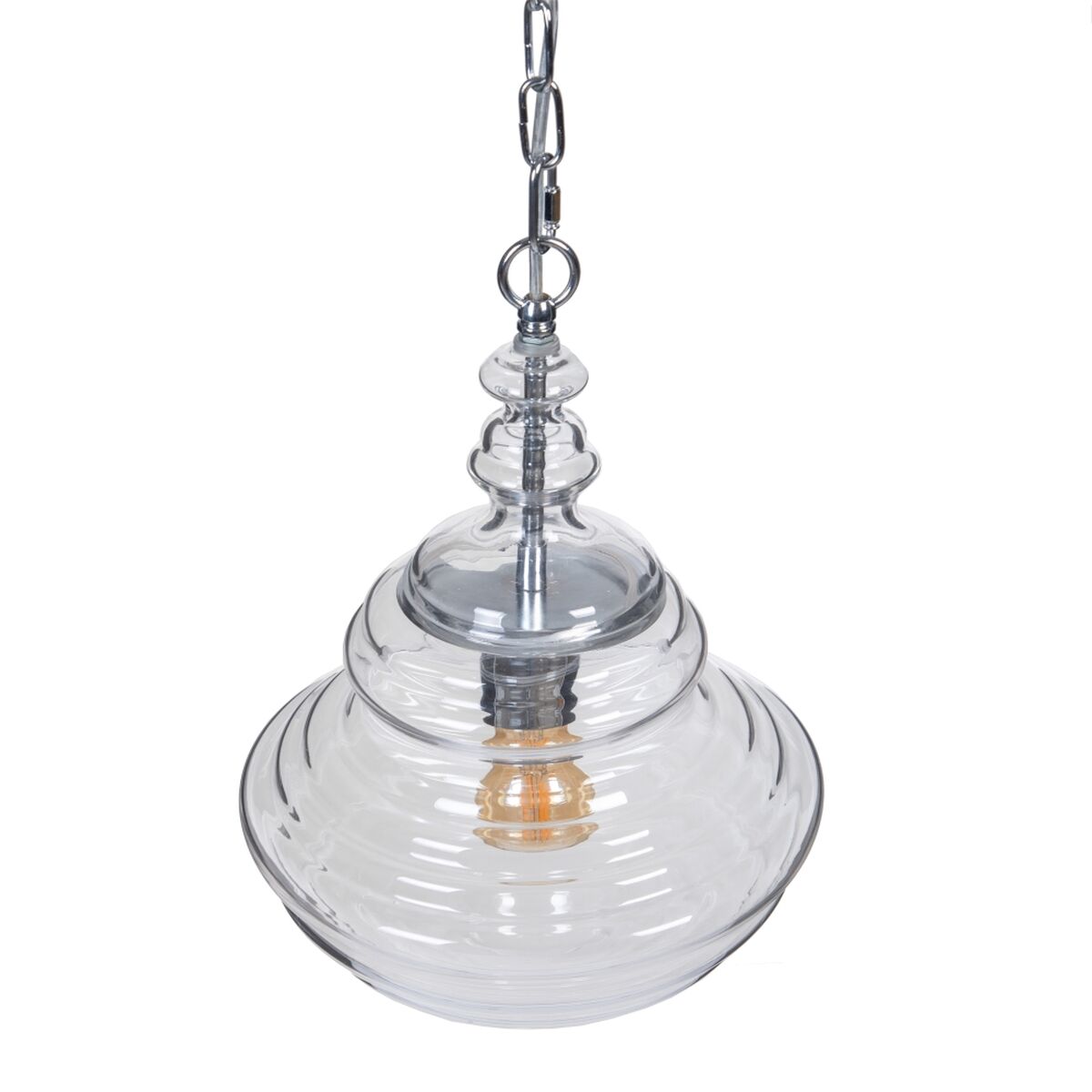 Taklampa 28 x 28 x 36 cm Glas Metall Silver - 8