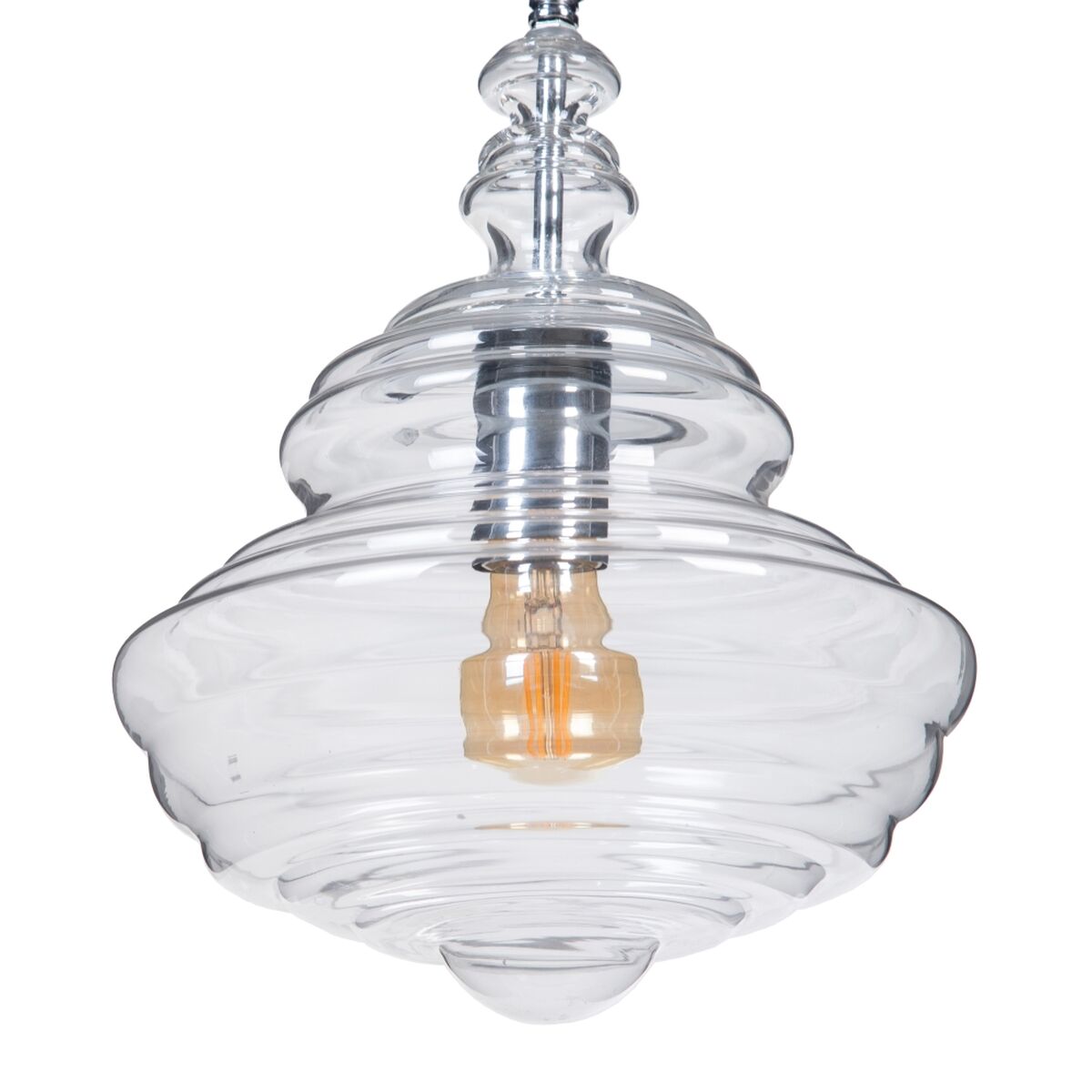 Taklampa 28 x 28 x 36 cm Glas Metall Silver - 3