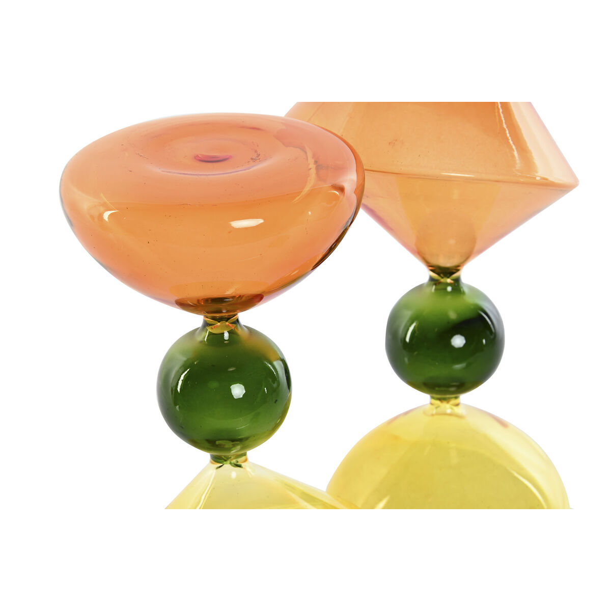 Prydnadsfigur Home ESPRIT Grön Orange 10,3 X 10,3 X 19,5 cm Timglas (2 antal) - 2