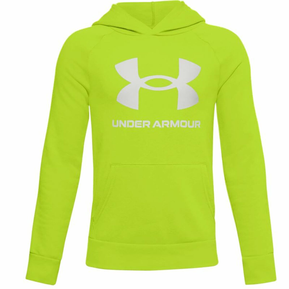 Tröja med huva Unisex Under Armour Rival Big Logo 1 Limegrön