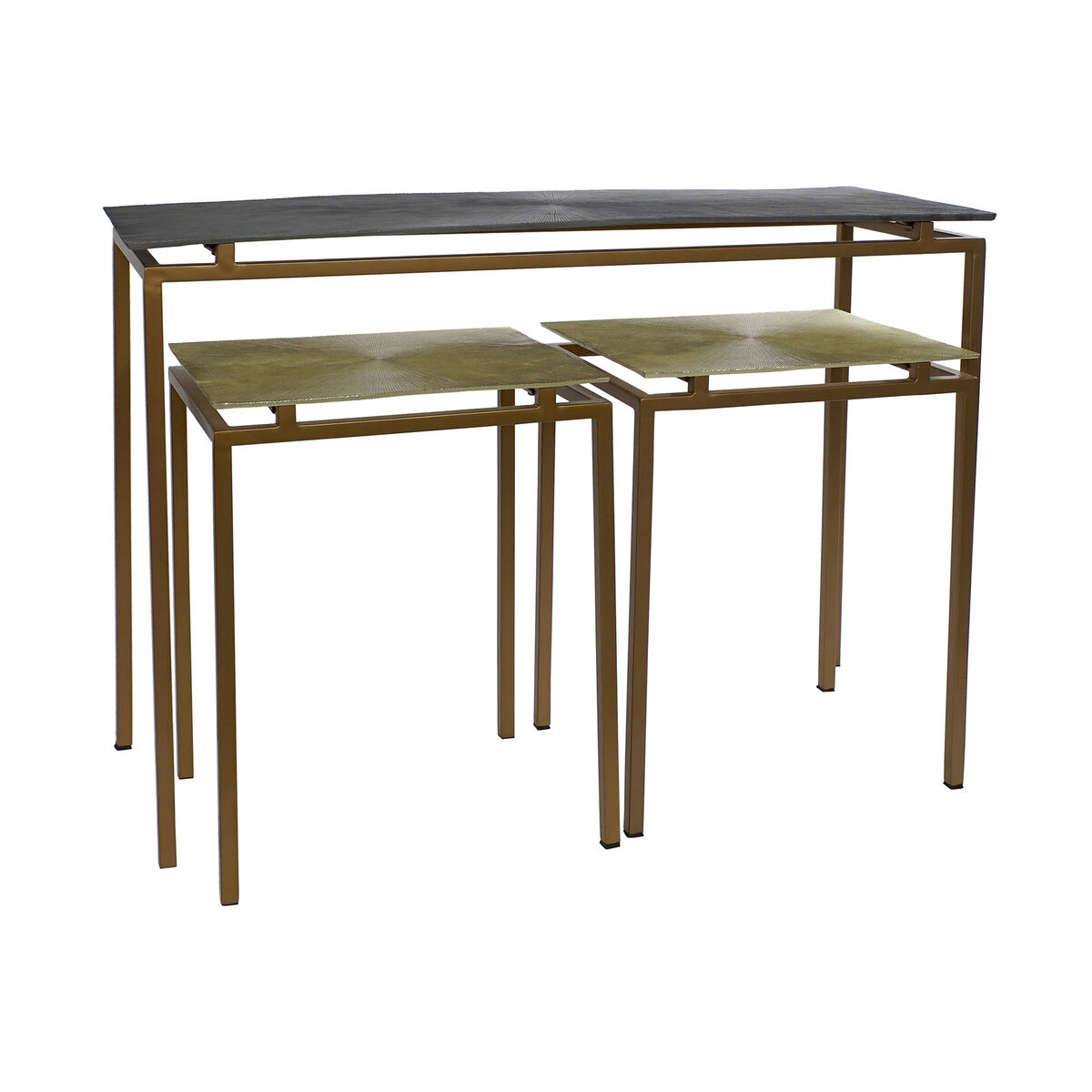 Konsol Home ESPRIT Grå Metall Aluminium 109,5 x 37,5 x 80 cm (3 Delar)
