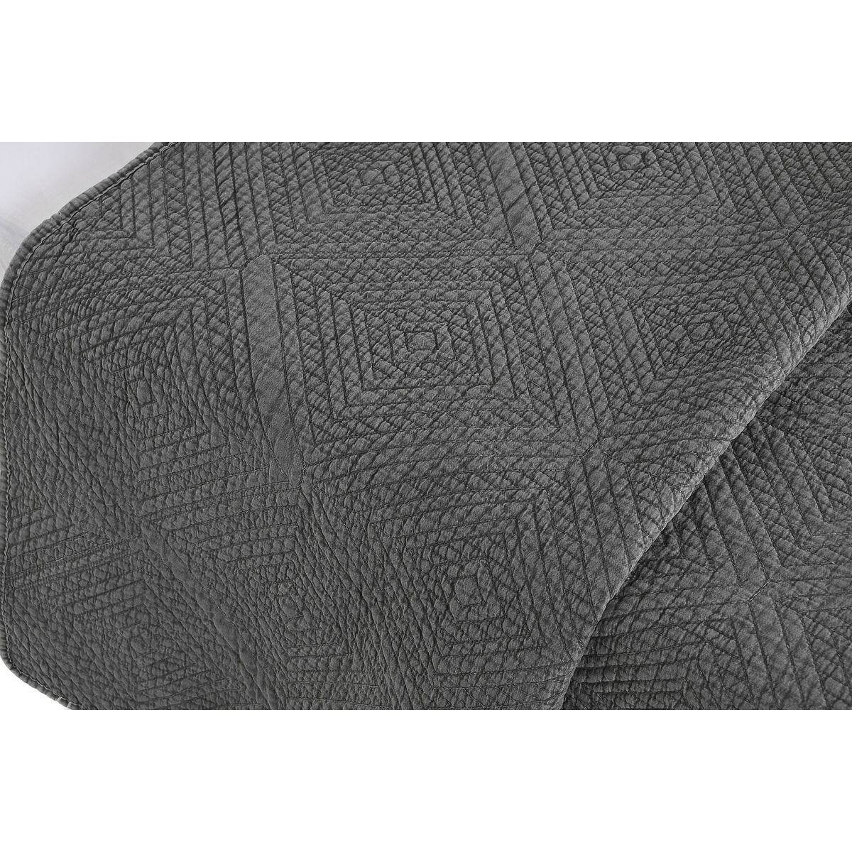 Sängöverdrag Home ESPRIT Ljusgrå 240 x 260 cm - 2