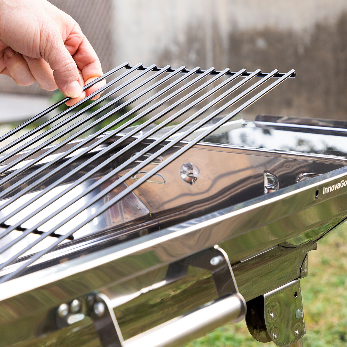 Hopfällbar Kolgrill i Rostfritt Stål ExelQ InnovaGoods - 7