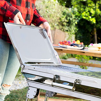Hopfällbar Kolgrill i Rostfritt Stål ExelQ InnovaGoods
