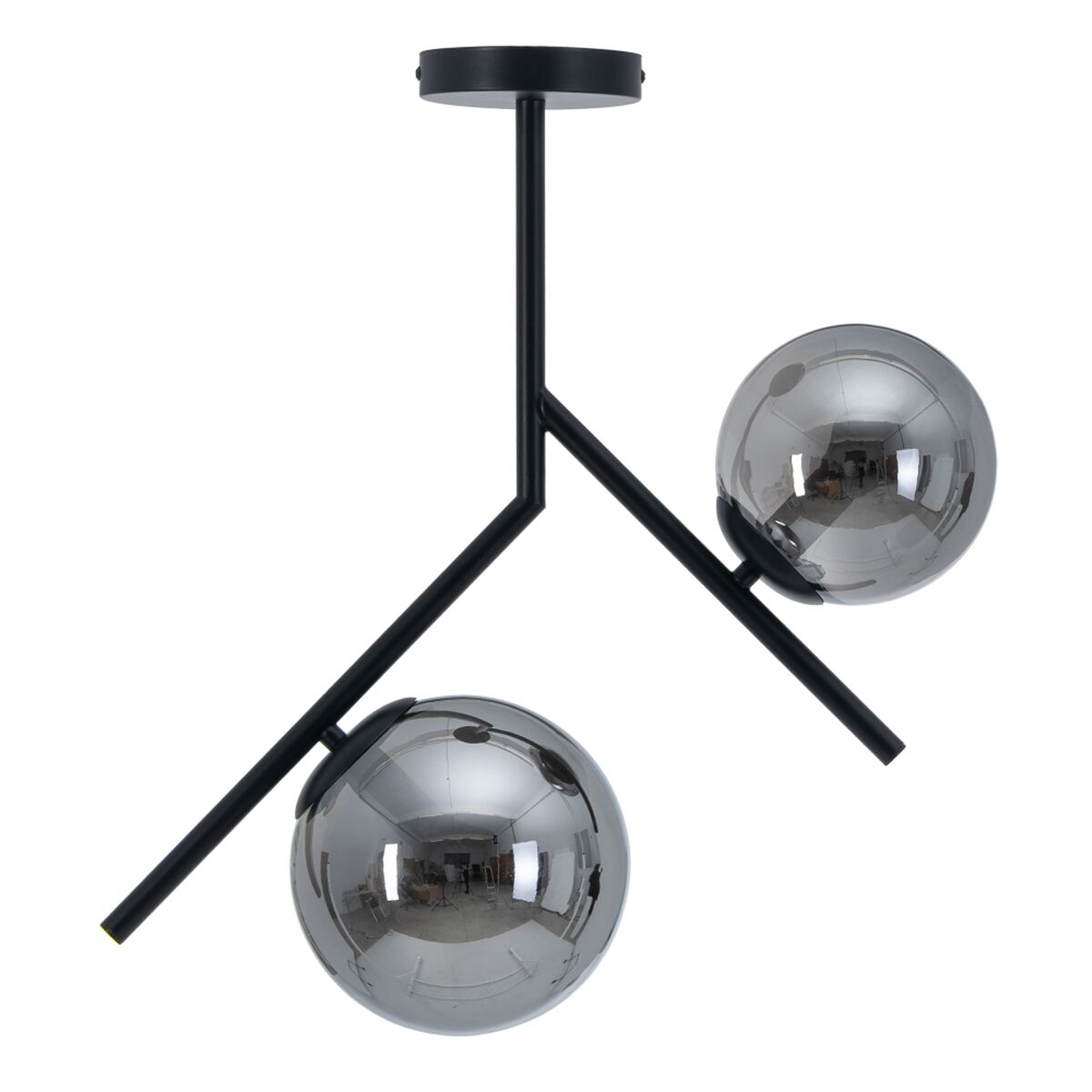 Taklampa 50 x 15 x 54 cm Glas Svart Metall - 6