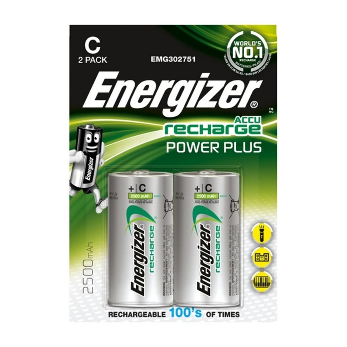 Laddningsbara Batterier Energizer ENGRCC2500 1,2 V C HR14 - 15