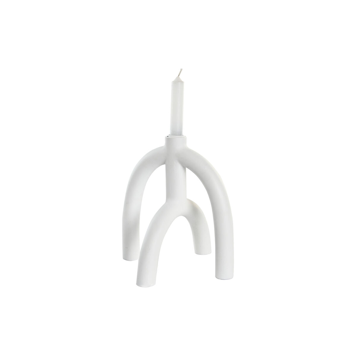 Kandelaber DKD Home Decor Scandi 21,5 x 21,5 x 23 cm Vit Harts - 2