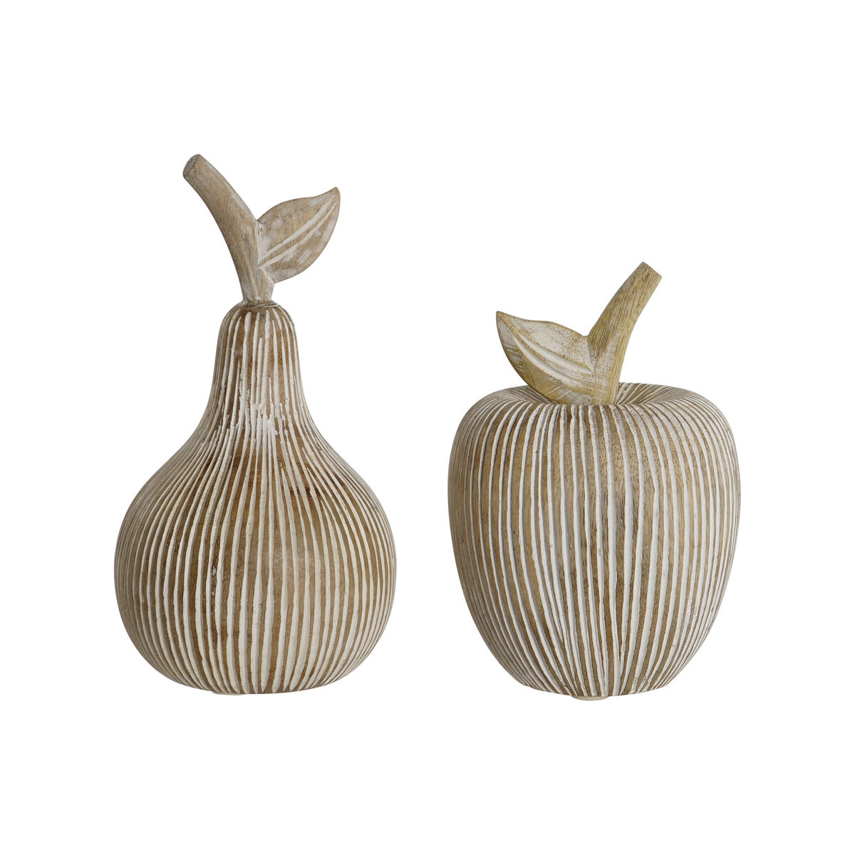 Prydnadsfigur Home ESPRIT Vit Frukt 12 x 12 x 23 cm (2 antal)