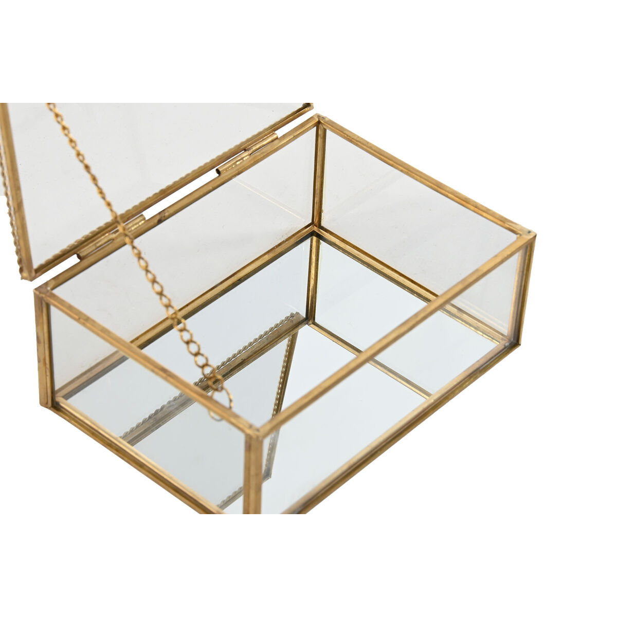 Smyckeskrin Home ESPRIT Gyllene Metall Glas 14 X 10,3 X 5,8 cm - 2