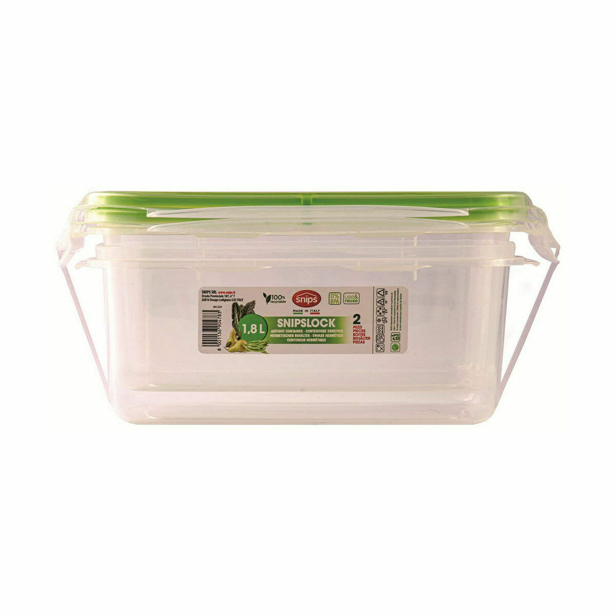 Lunchlåda Snips Hermetisk stängning 1,8 L Rektangulär (12 antal) - 9