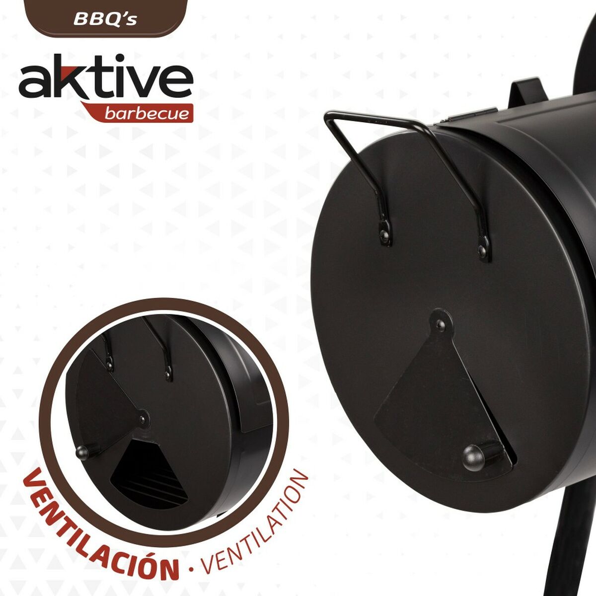 Kolgrill med hjul Aktive Stål Plast Emaljerad metall 106 x 106 x 61 cm Svart - 3