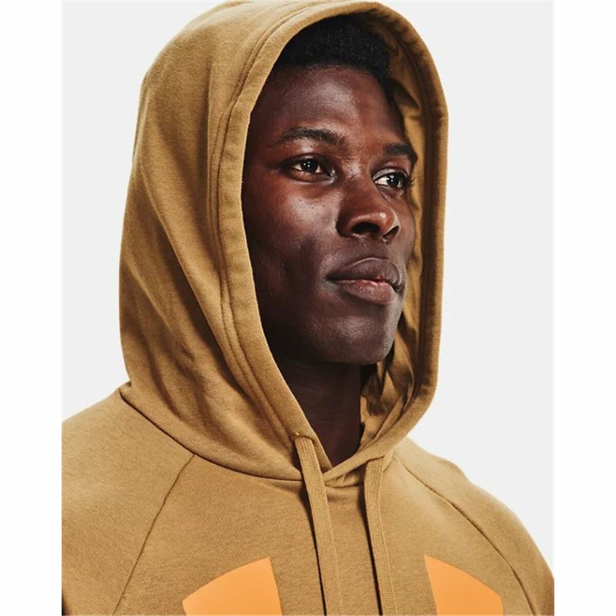 Tröja med huva Herr Under Armour Rival Big Logo Ockra - 2