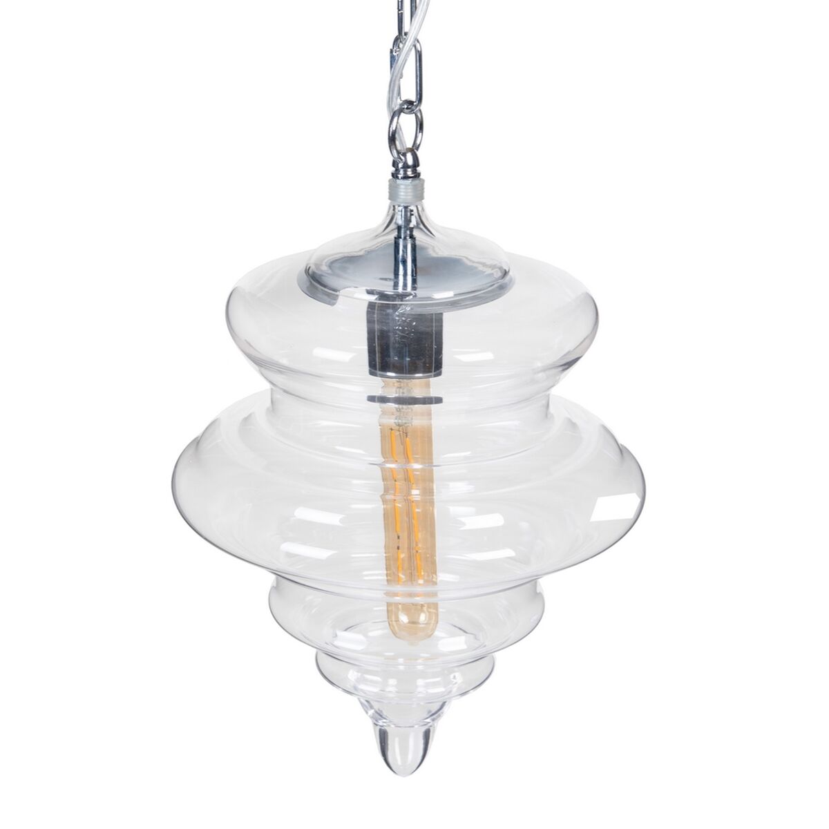 Taklampa Silvrig Metall Glas 40 W 220-240 V 28 x 28 x 36 cm Modern - 2
