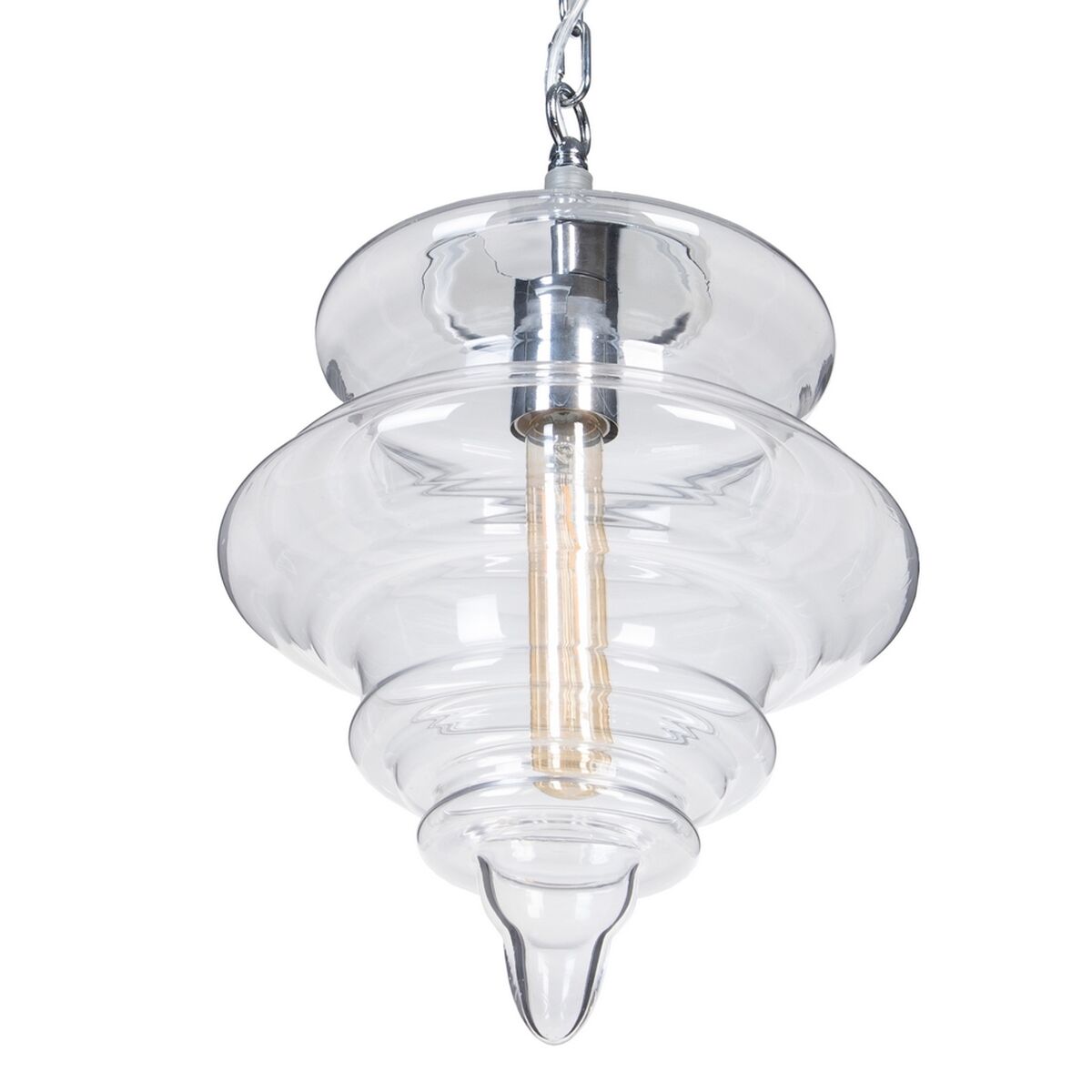 Taklampa Silvrig Metall Glas 40 W 220-240 V 28 x 28 x 36 cm Modern - 6