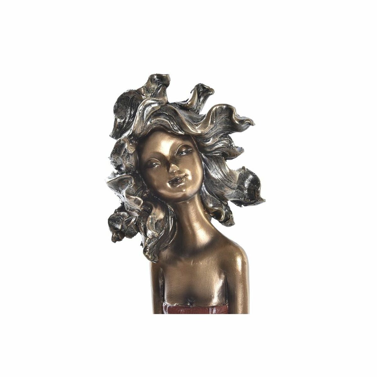 Prydnadsfigur DKD Home Decor Röd Turkos Gyllene Kvinna 20 x 9 x 23 cm (2 antal) - 6