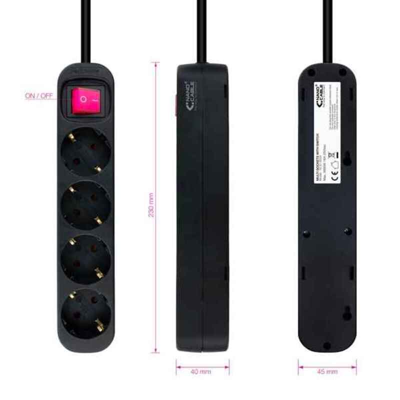 Grenuttag NANOCABLE 10.37.0004-BK