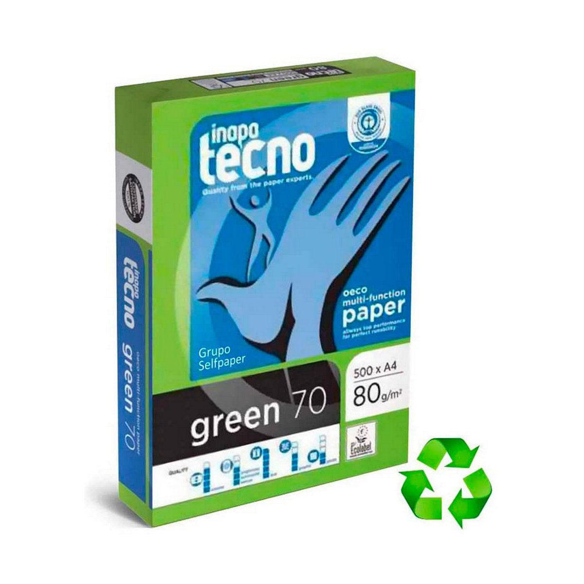 Skrivarpapper Engel green 70 500 Blad Vit Grön A4 - 2