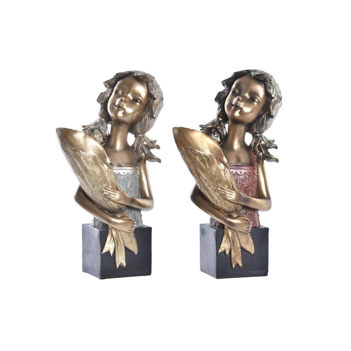 Prydnadsfigur DKD Home Decor 21 x 13 x 36 cm Röd Gyllene Turkos (2 antal) - 7