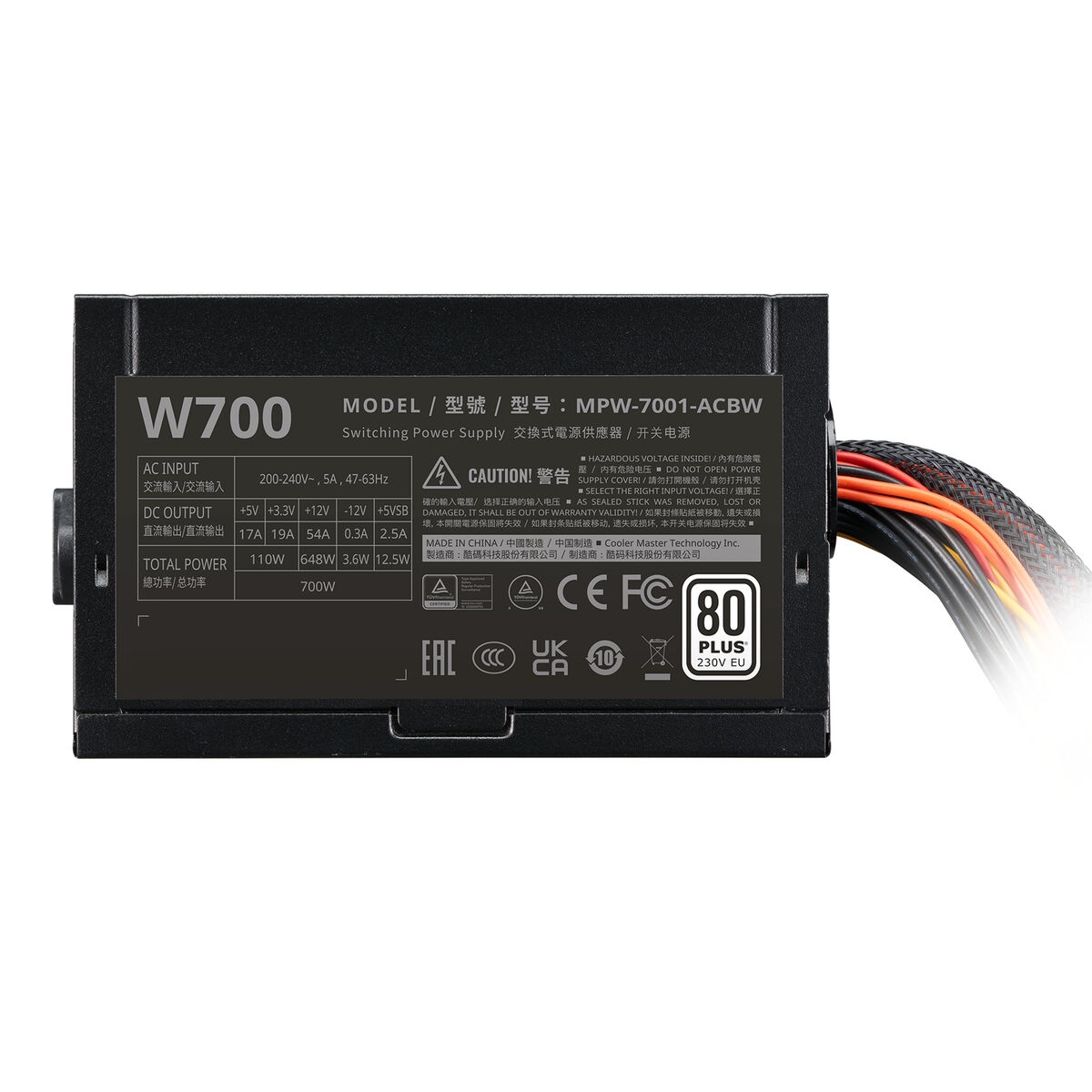Strömtillförsel Cooler Master 8260654 700 W 110 W 80 PLUS - 5