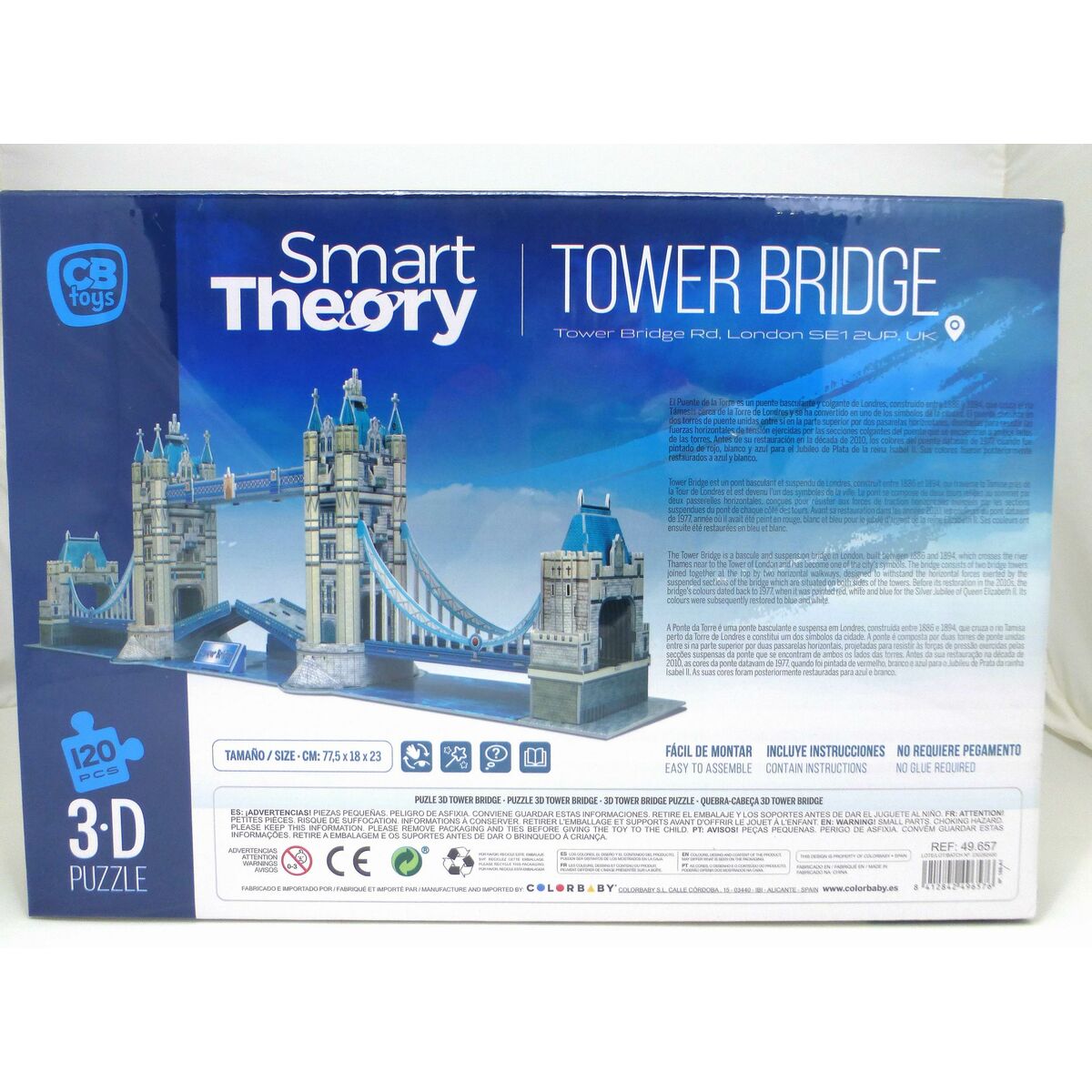 3D-pussel Colorbaby Tower Bridge 120 Delar 77,5 x 23 x 18 cm (6 antal) - 15