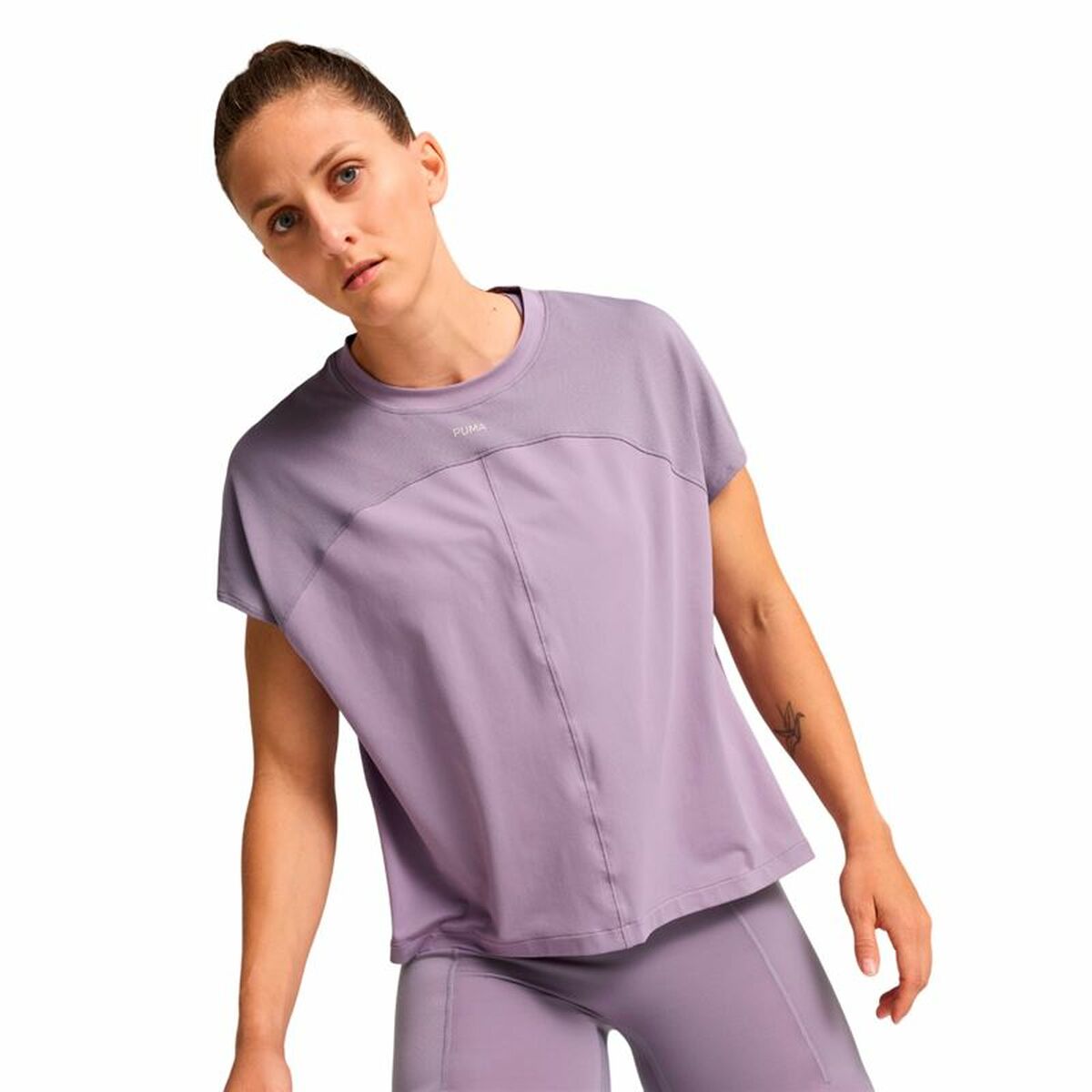 T-shirt med kortärm Dam Puma Cloudspun Mix Lavendel - 3