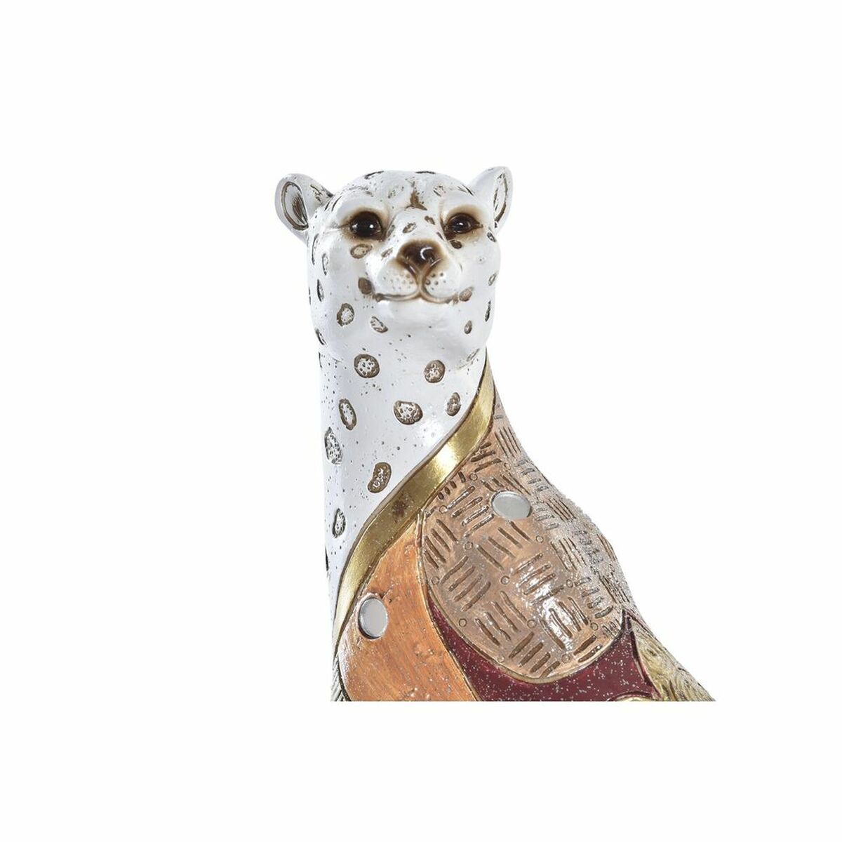 Prydnadsfigur DKD Home Decor Vit Orange Leopard Kolonial 15 x 8 x 25 cm (12 antal) - 8