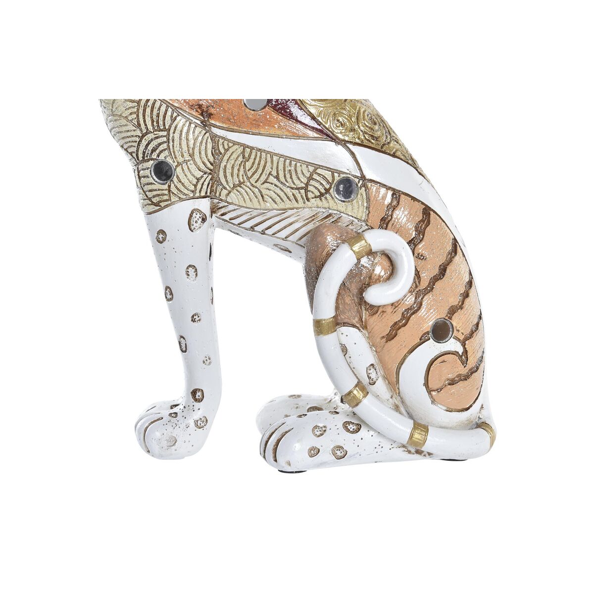 Prydnadsfigur DKD Home Decor Vit Orange Leopard Kolonial 15 x 8 x 25 cm (12 antal) - 5