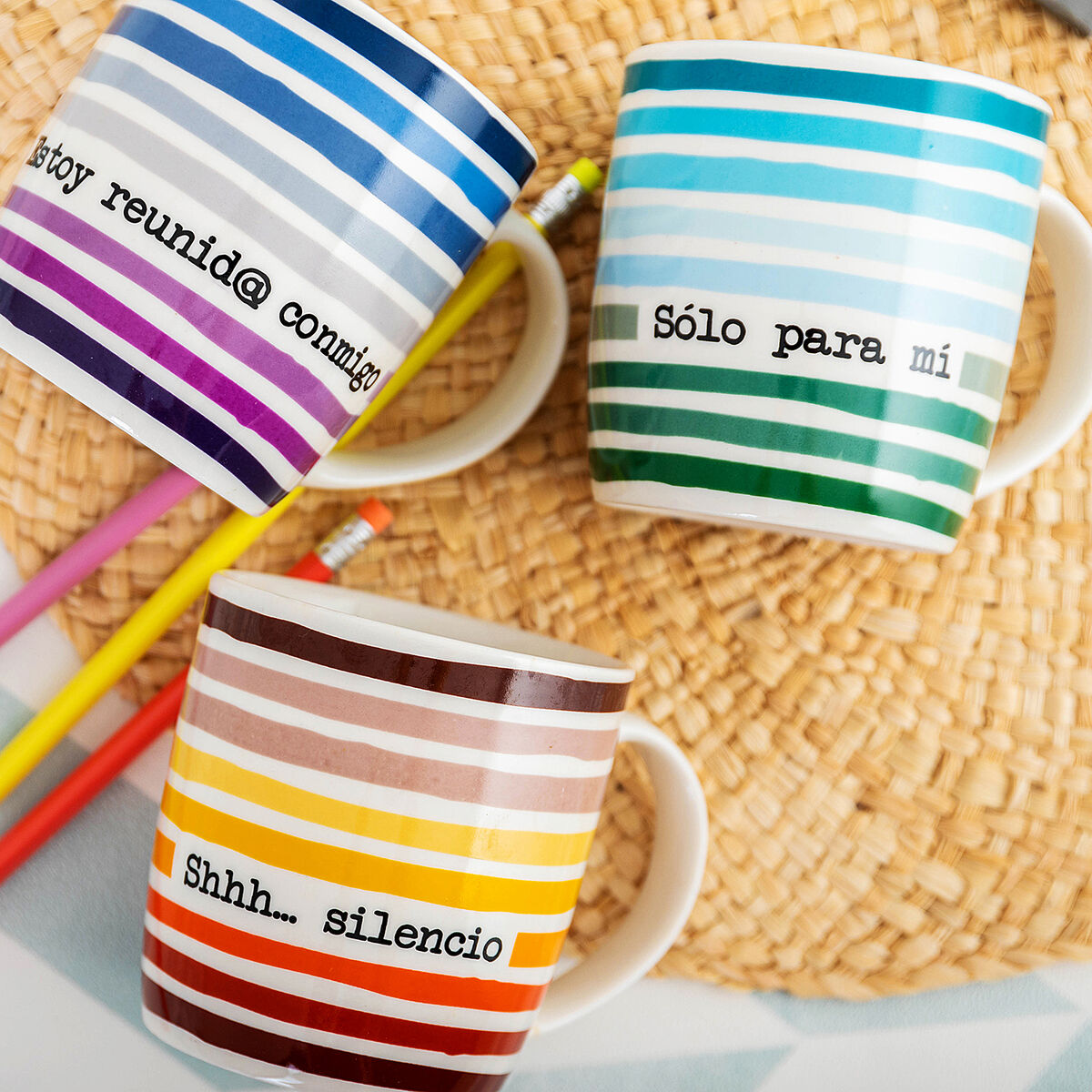 Mugg Quid 4u Multicolour Keramik 330 ml (12 antal) (Pack 12x) - 3