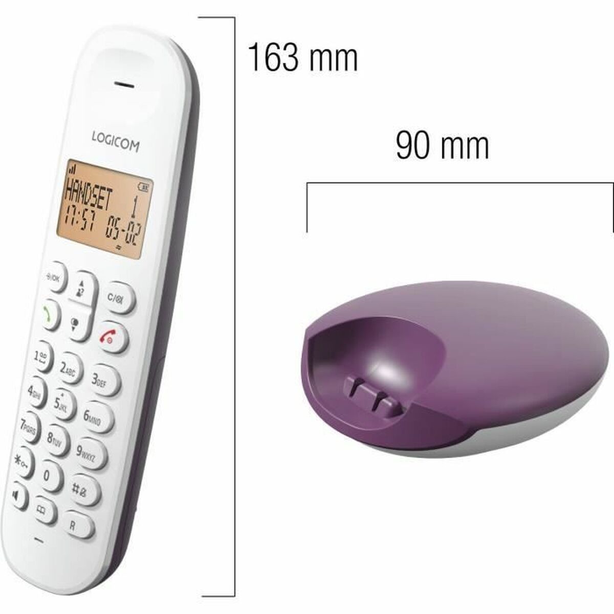 Markkabeltelefon Logicom DECT ILOA 150 SOLO Aubergine - 5
